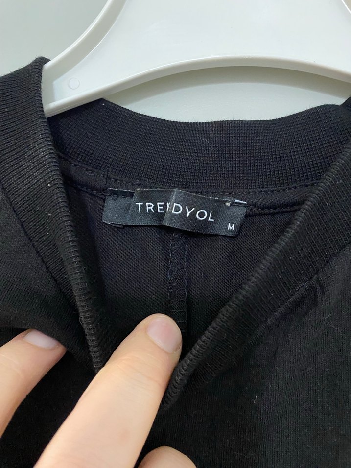 Kadın Siyah Baskılı Salaş Tişört - Görsel 2