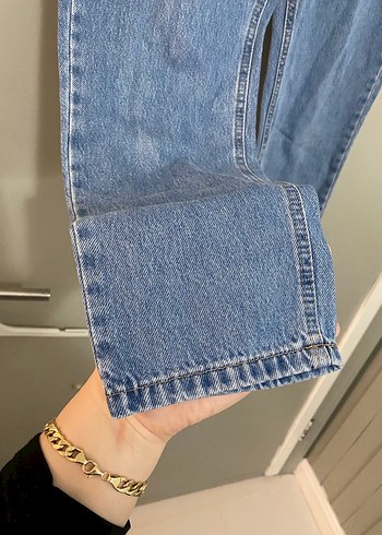 Kadın Mavi Denim Regular Fit Midi Jean - Görsel 3