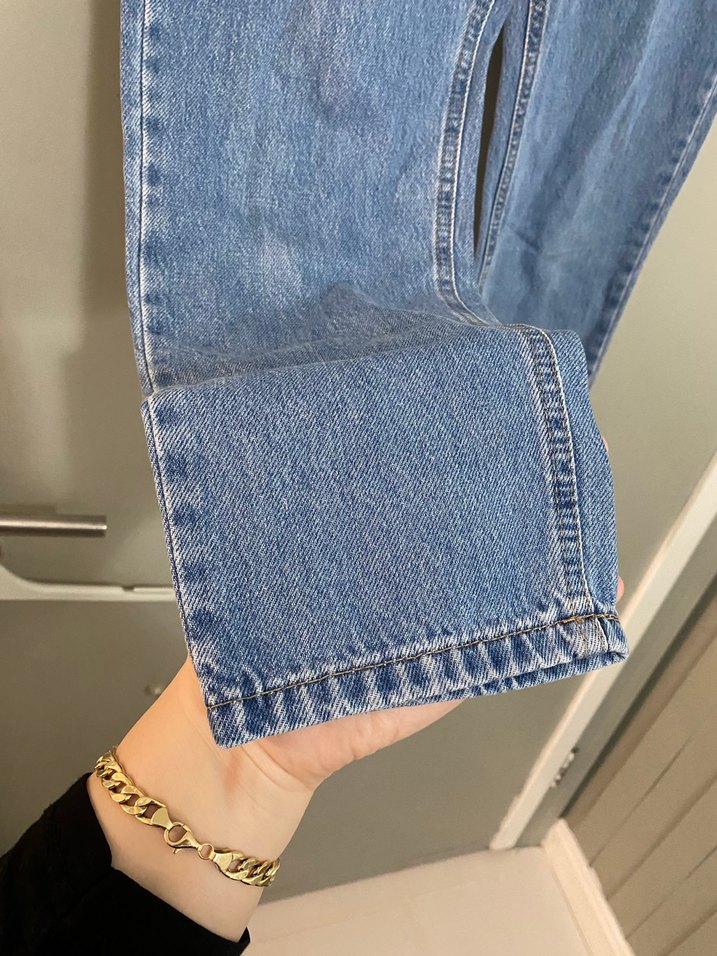 Kadın Mavi Denim Regular Fit Midi Jean - Görsel 3