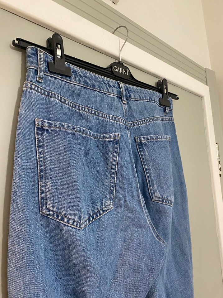 Kadın Mavi Denim Regular Fit Midi Jean - Görsel 5