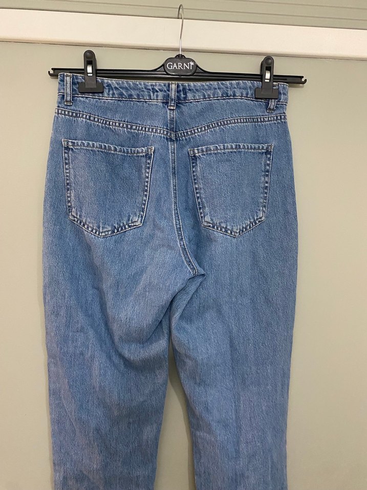 Kadın Mavi Denim Regular Fit Midi Jean - Görsel 4