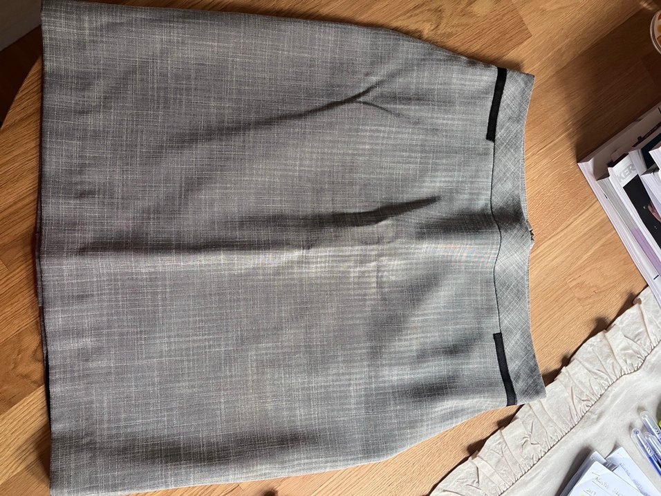 Gri Hamile Midi Etek Elastik Bel - Görsel 3