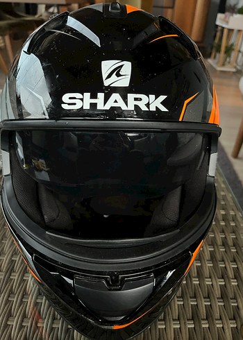 Turuncu Kemerli Biker Motosiklet Kaskı - Görsel 4