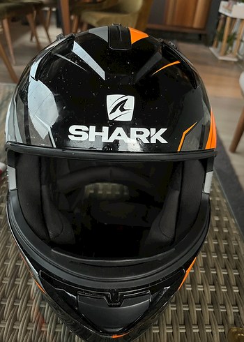 Turuncu Kemerli Biker Motosiklet Kaskı - Görsel 3