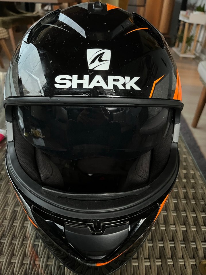 Turuncu Kemerli Biker Motosiklet Kaskı - Görsel 4