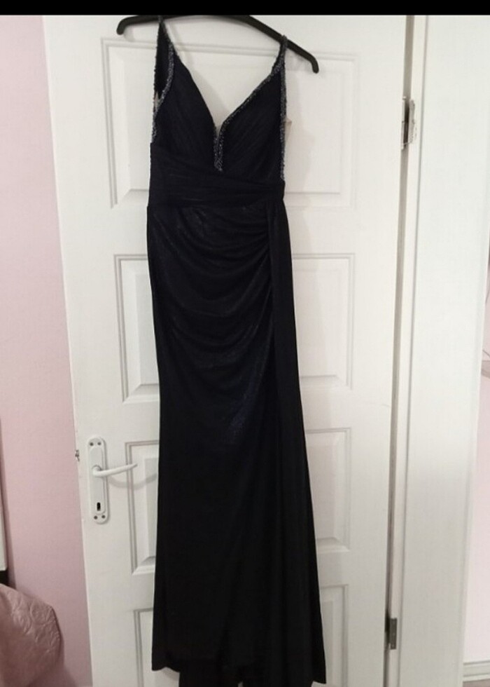 Lacivert elbise - Görsel 5