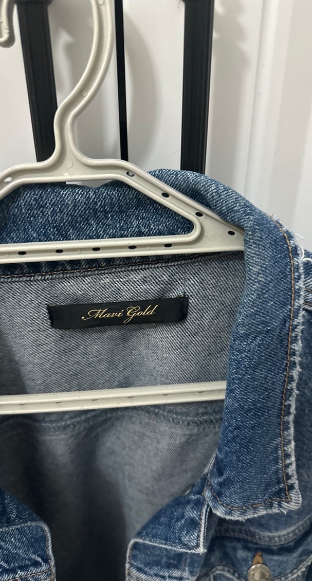 Kadın Mavi Denim Düğmeli Ceket - Görsel 2