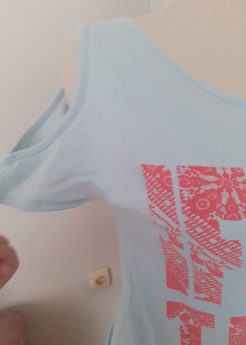 Mavi Baskılı Hamile Tişörtü - Görsel 2