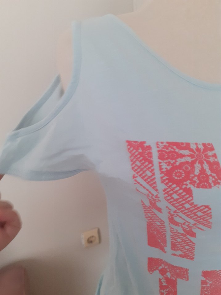 Mavi Baskılı Hamile Tişörtü - Görsel 2