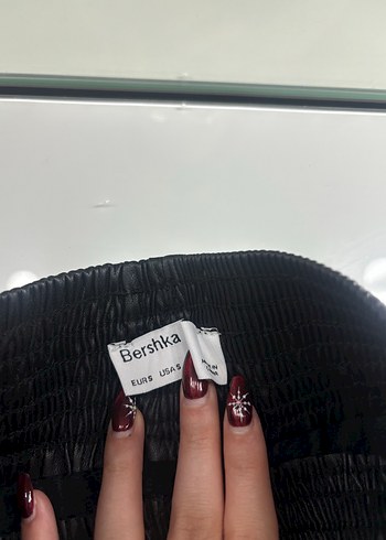 Bershka deri mini şort - Görsel 3