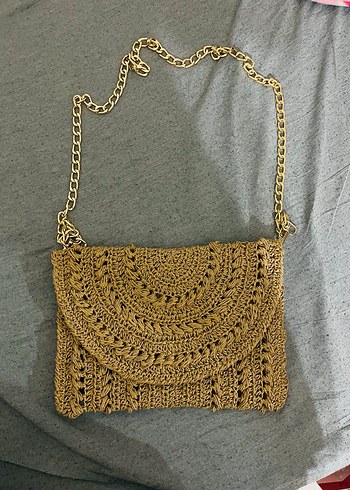 Zincir Detaylı Bej Kadın çanta - Görsel 2