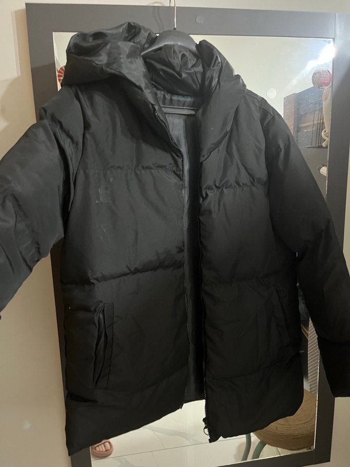 Düğmeli Midi Gri Kadın Kışlık Ceket - Görsel 2