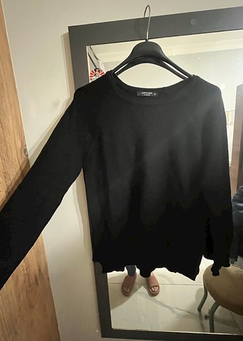 LCW Siyah Kadın Salaş Yün Kazak - Görsel 2