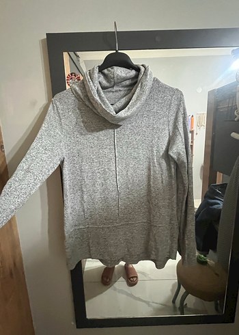 LCW Gri Yumuşak Dokulu Yüksek Yakalı Kadın Kazak - Görsel 3