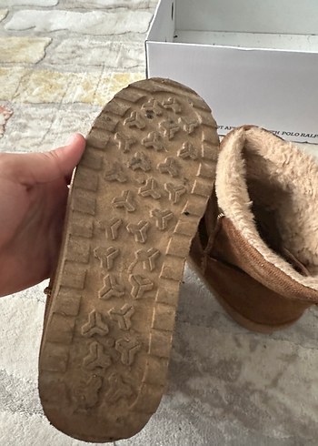 Kürk Detaylı Kahverengi Süet Kadın Dolgu Topuk Bot - Görsel 4