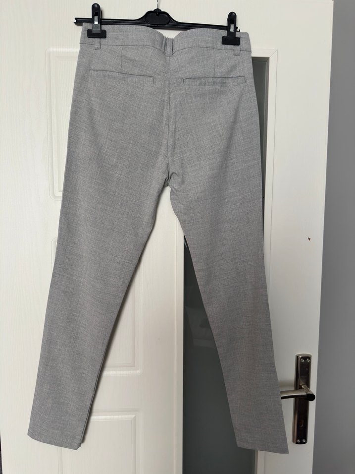 Gri Regular Fit Keten Erkek Pantolon - Görsel 4