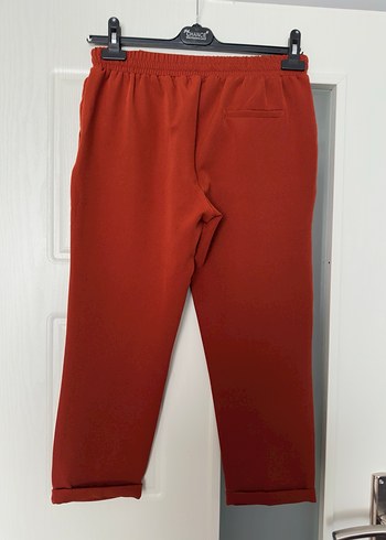 Beli Kemerli Koyu Kırmızı Kadın Kumaş Pantolon - Görsel 3