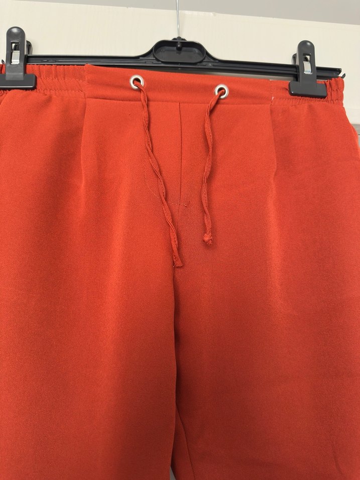 Beli Kemerli Koyu Kırmızı Kadın Kumaş Pantolon - Görsel 2