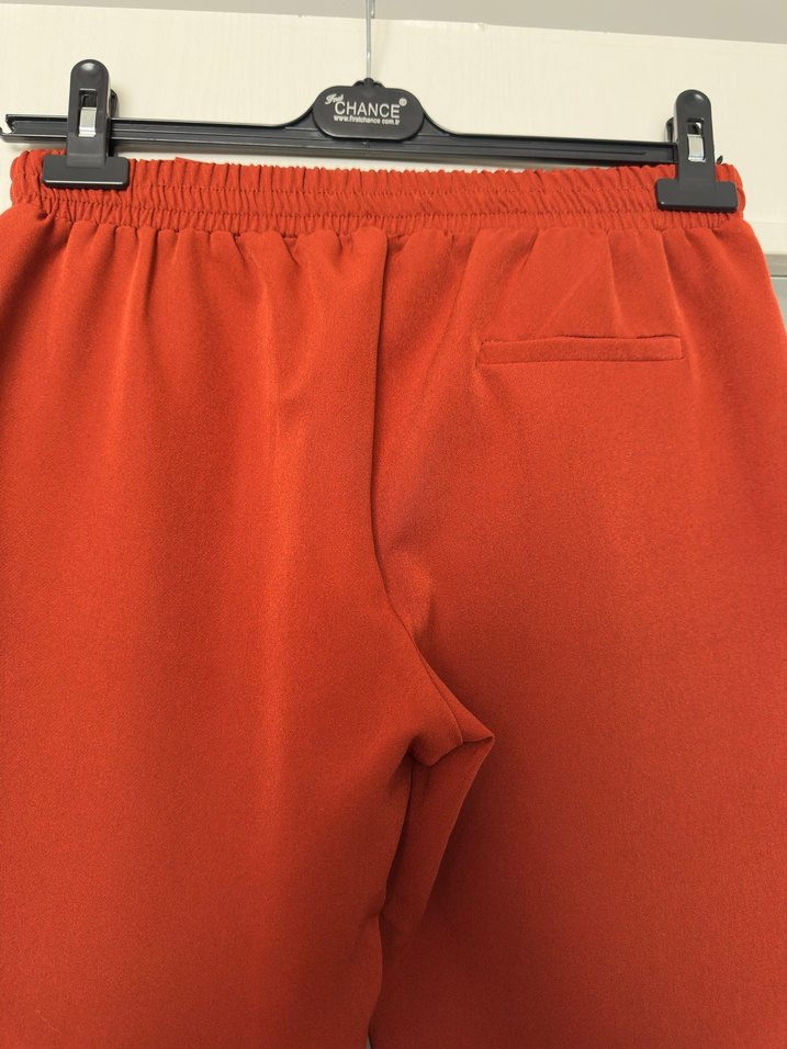 Beli Kemerli Koyu Kırmızı Kadın Kumaş Pantolon - Görsel 4