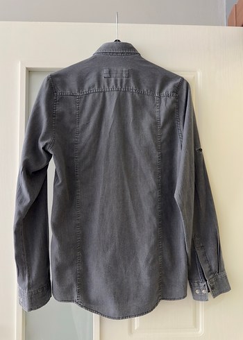 Gri Denim Erkek Uzun Kollu Gömlek - Görsel 4