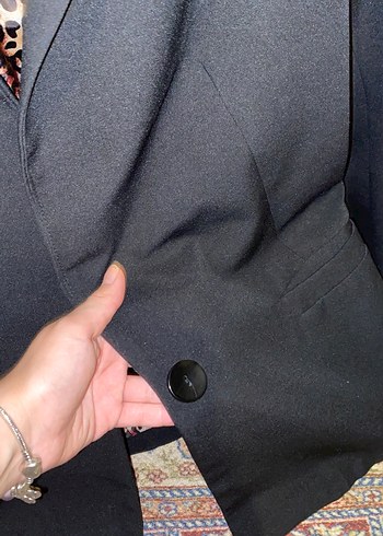 xs Beden siyah Renk Düğmeli Siyah Kadın Blazer Ceket