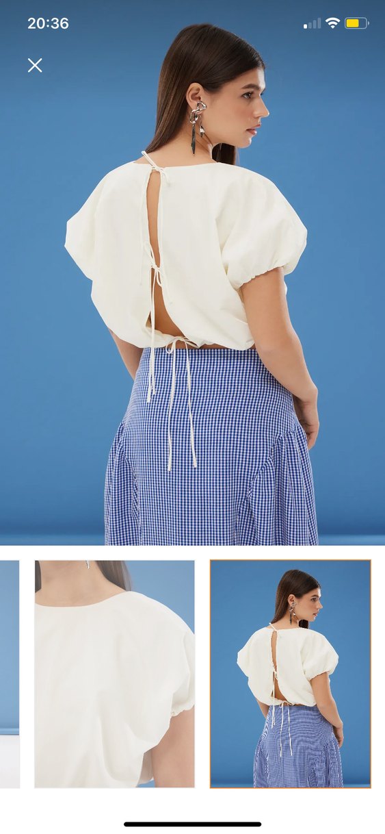 Bej arkası dekolte crop - Görsel 3