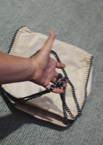  Beden ten rengi Renk Bej Süet Zincir Detaylı Kadın Çanta krem rengi
