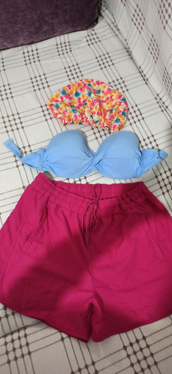 Pembe Mini Rahat Kadın Şort kombin - Görsel 2