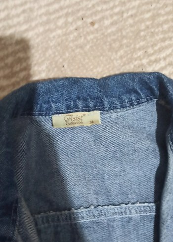 Kadın Baskılı Kot Ceket, Düğmeli, Rahat Kesim - Görsel 5