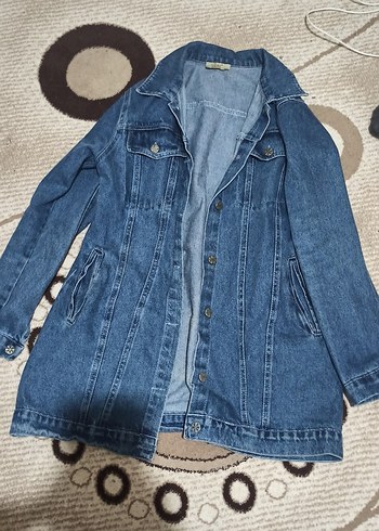 Kadın Baskılı Kot Ceket, Düğmeli, Rahat Kesim - Görsel 3