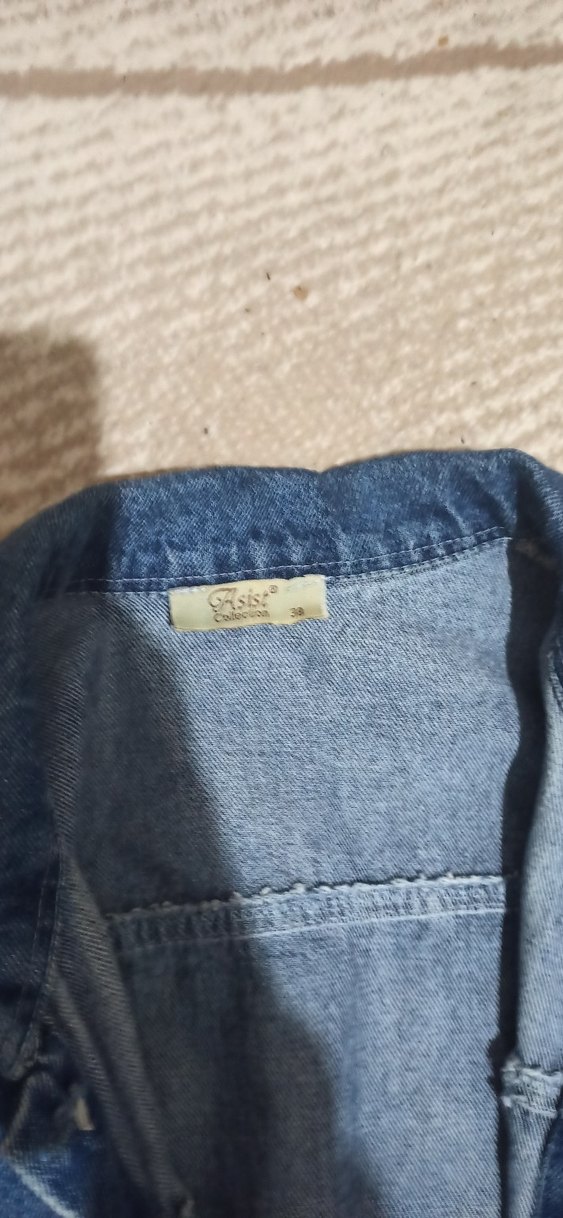 Kadın Baskılı Kot Ceket, Düğmeli, Rahat Kesim - Görsel 5