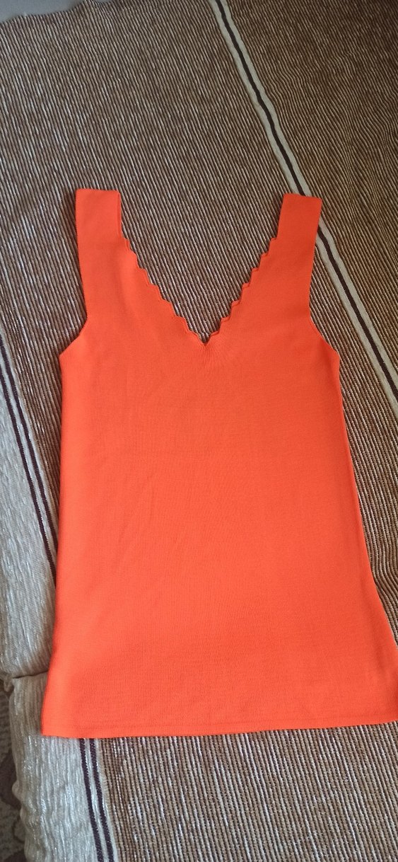 Turuncu Pileli Kadın buluz sıfır ürün m beden - Görsel 2