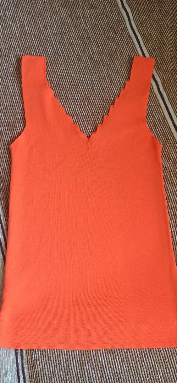 Turuncu Pileli Kadın buluz sıfır ürün m beden - Görsel 3