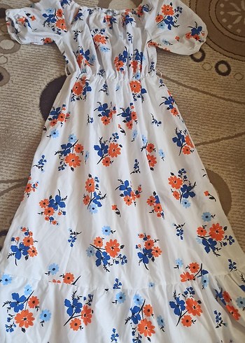 Çiçek Desenli Uzun Bohem Elbise - Görsel 2