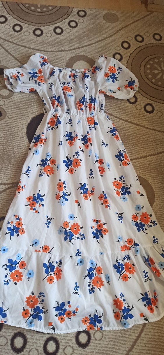 Çiçek Desenli Uzun Bohem Elbise - Görsel 2