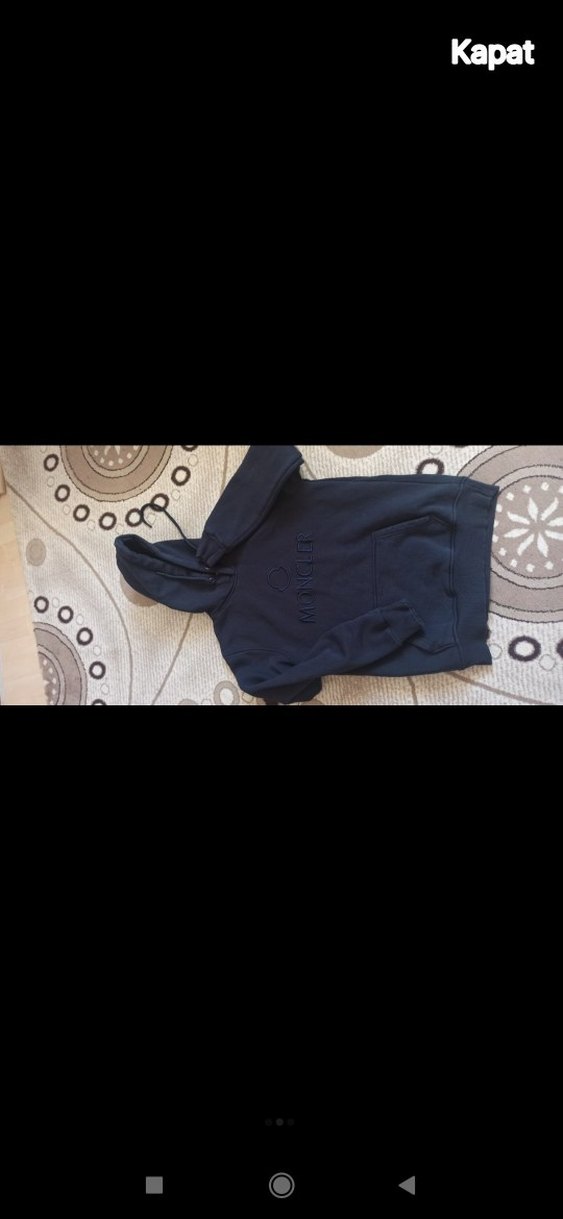 Moncler Erkek Kapüşonlu Fermuarlı Gri Sweatshirt s ,m uyumlu - Görsel 2