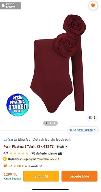 Body çıtçıtlı gül detaylı