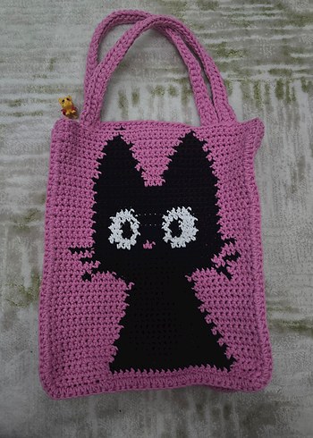 Kedili Örgü Çanta/ Pinterest Çanta