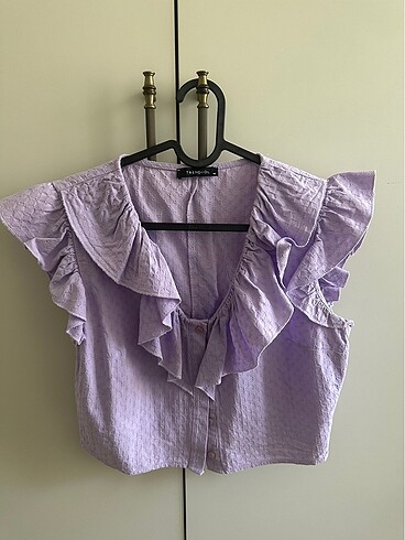 Lila crop bluz