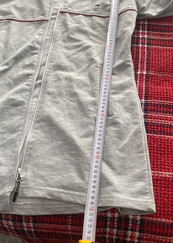 Gri Fermuarlı kapşonlu hırka - Görsel 6