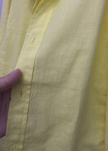 Sarı erkek çocuk keten gömlek - Görsel 3