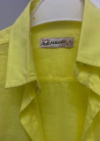 Sarı erkek çocuk keten gömlek - Görsel 2