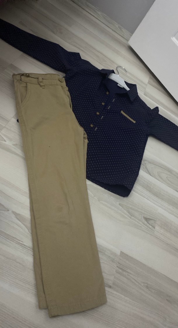 Lacivert Desenli Erkek Çocuk Gömlek - Görsel 5