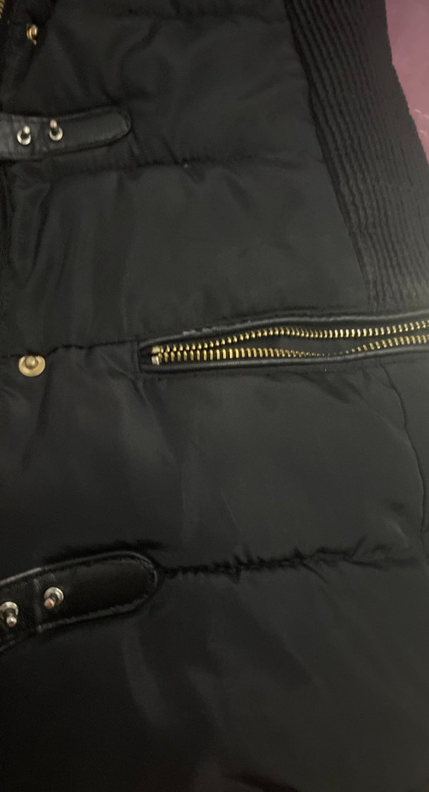 Tokalı Siyah Deri Midi Kadın mont - Görsel 5