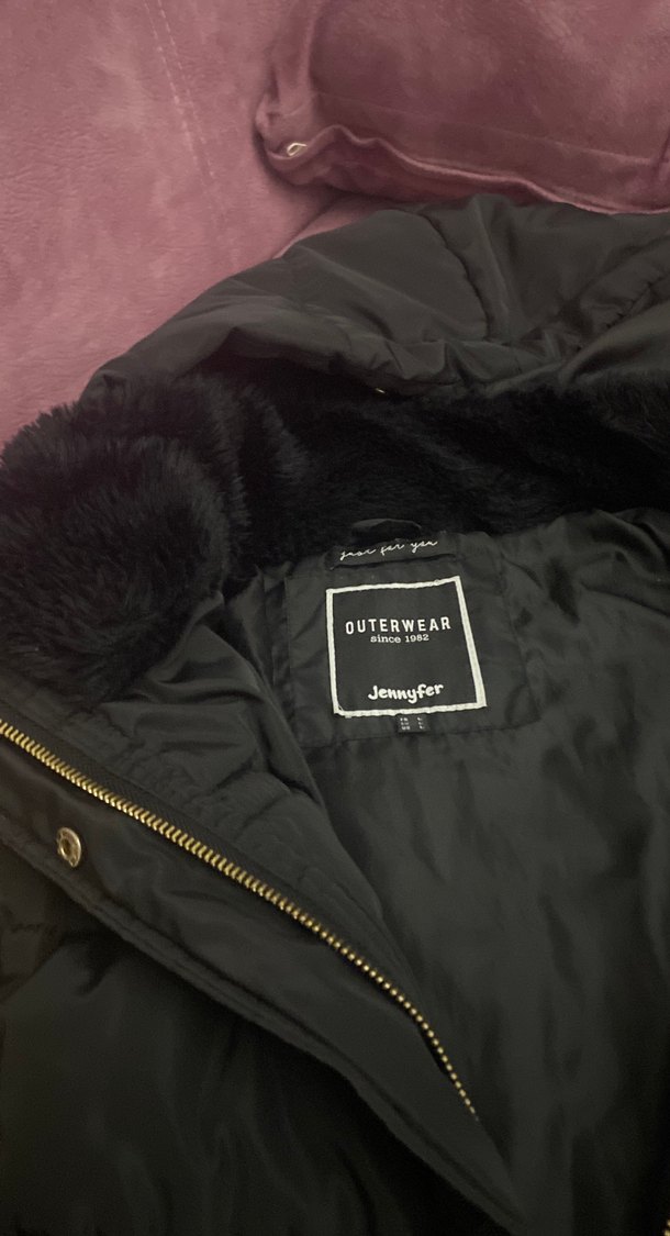 Tokalı Siyah Deri Midi Kadın mont - Görsel 3