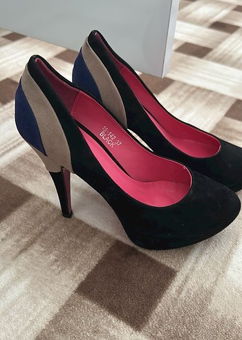 Renkli Süet Yüksek Topuklu Kadın Stiletto - Görsel 2