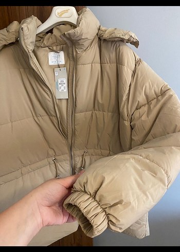 44 Beden ten rengi Renk Primark Bej Kadın Midi Kaban, Rahat Kesim, Fermuarlı