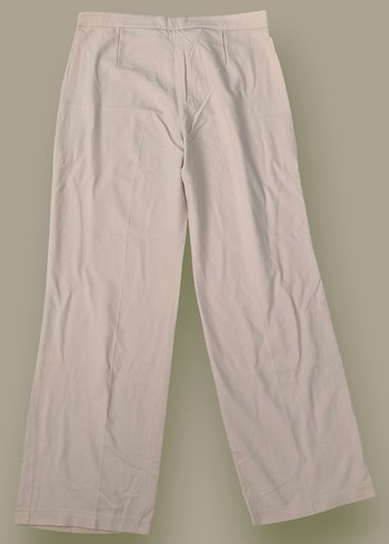 Bej Kadın Pamuklu Bol Kesim Kumaş Pantolon - Görsel 2