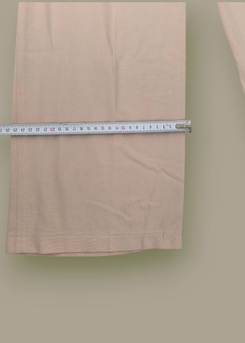 Bej Kadın Pamuklu Bol Kesim Kumaş Pantolon - Görsel 5