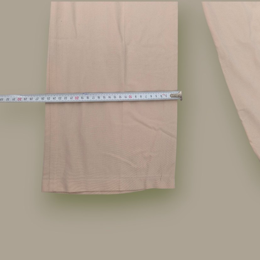 Bej Kadın Pamuklu Bol Kesim Kumaş Pantolon - Görsel 5